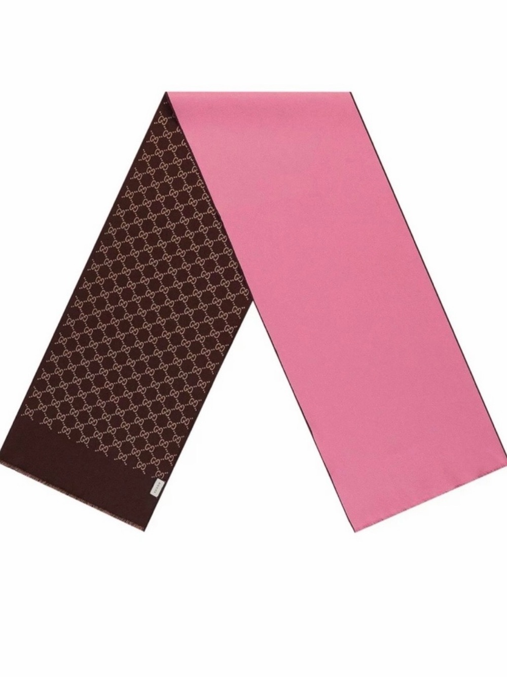Gucci Pink and Black Reversible GG Signature Scarf - Picture 4 of 5